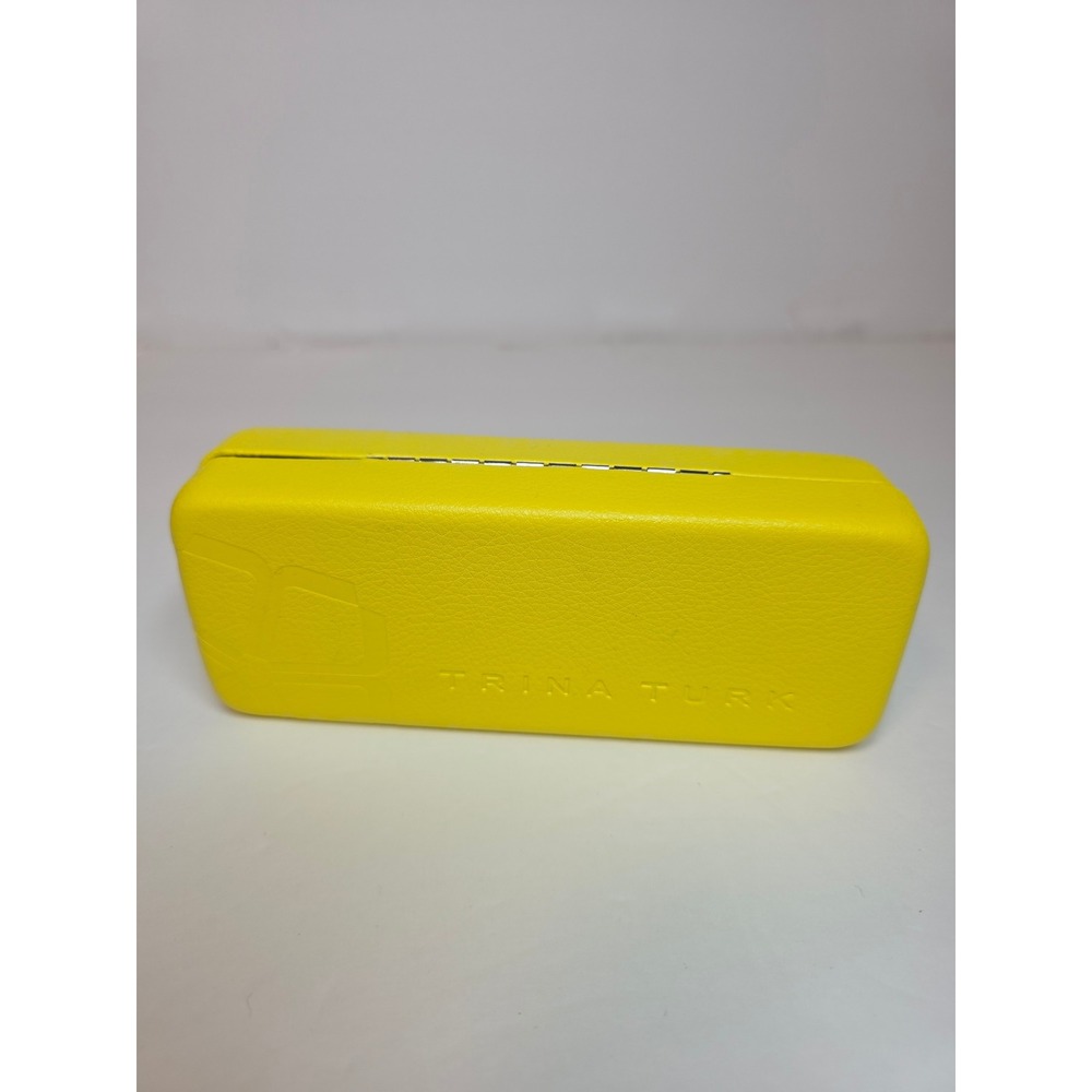 Trina‎ Turk NeonYellowHard Shell Eyeglasses Sunglasses Case Pebbled Faux Leather
